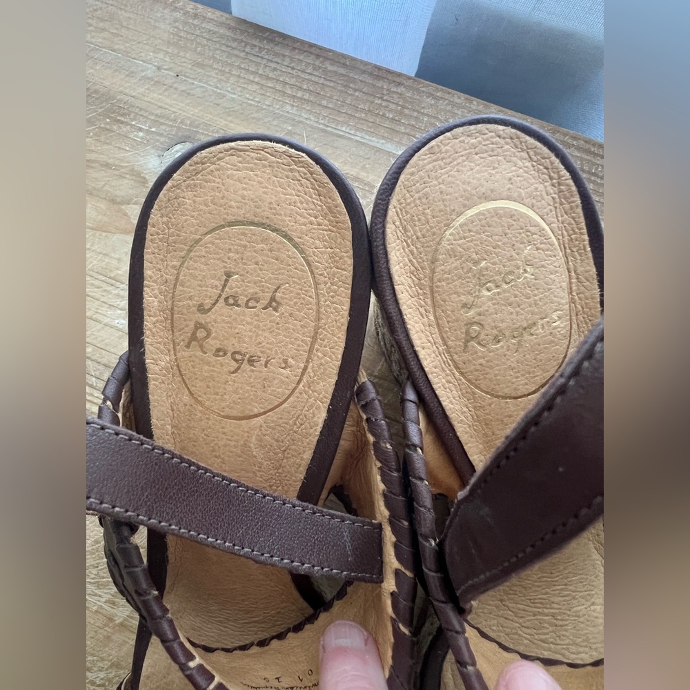 Jack Rogers Vanessa Raffia Heeled Espadrille In Brown Size 6.5 New - Picture 9 of 9